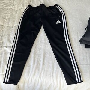 adidas Men Black Joggers with White Side Stripes
